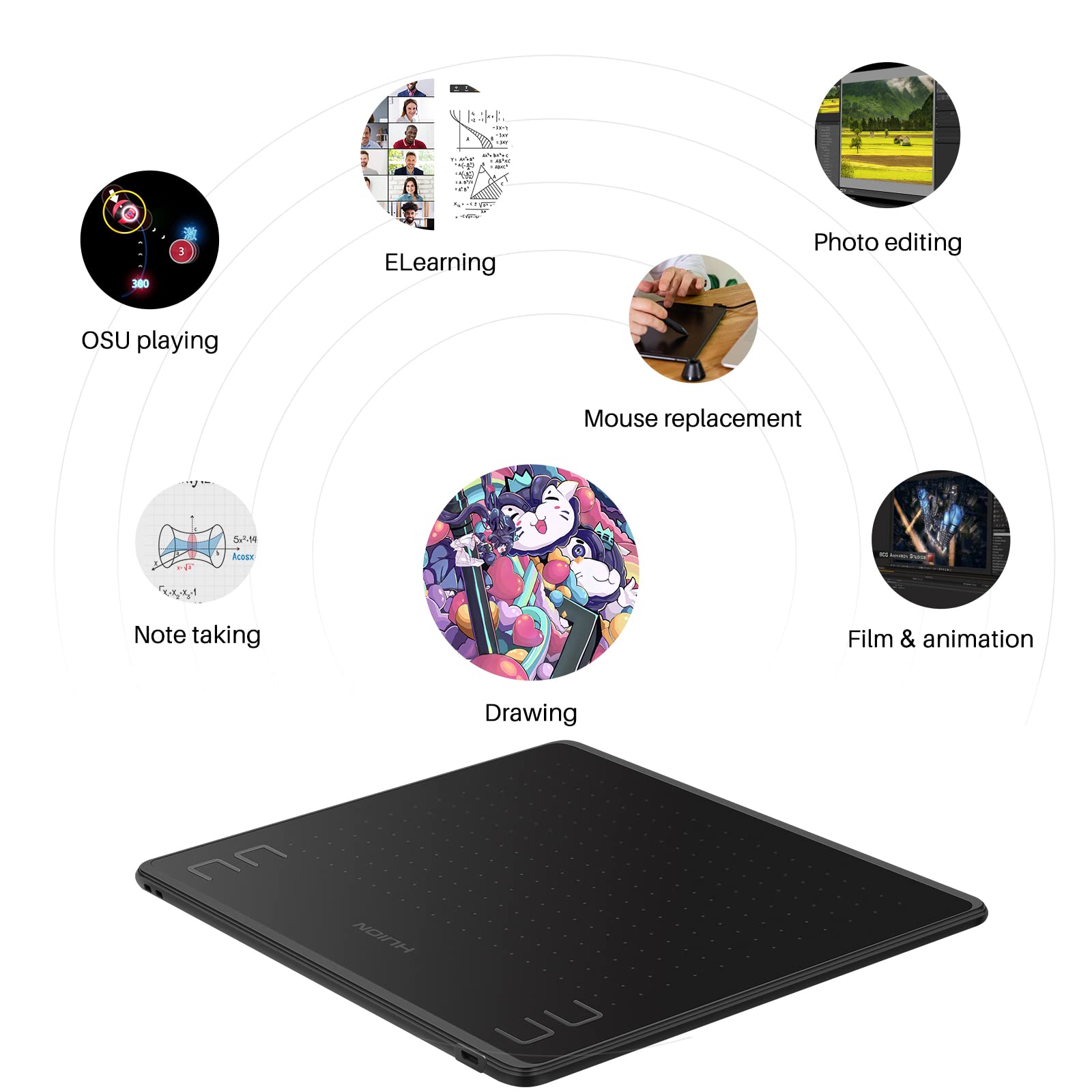Amazon.com: HUION HS64 Digital Drawing Tablet with Battery-Free